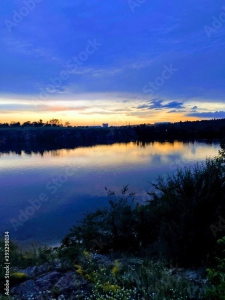 Obraz sunset over the river