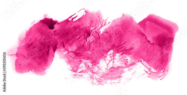 Obraz Abstract watercolor background hand-drawn on paper. Volumetric smoke elements. Pink color. For design, web, card, text, decoration, surfaces.