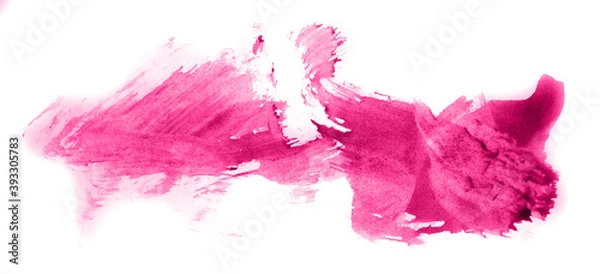 Obraz Abstract watercolor background hand-drawn on paper. Volumetric smoke elements. Pink color. For design, web, card, text, decoration, surfaces.