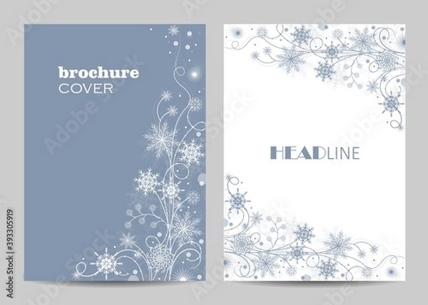 Obraz Modern brochure cover design with winter pattern