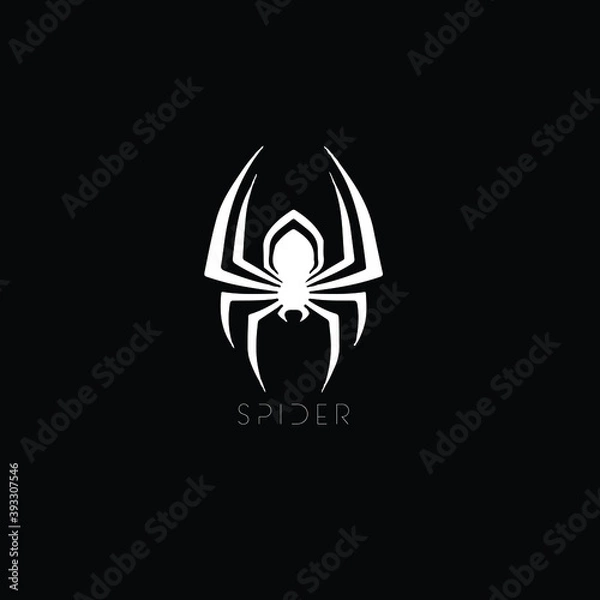 Fototapeta Creative Professional Trendy and Minimal Spider Logo Design in Black and White Color, Logo in Editable Vector Format