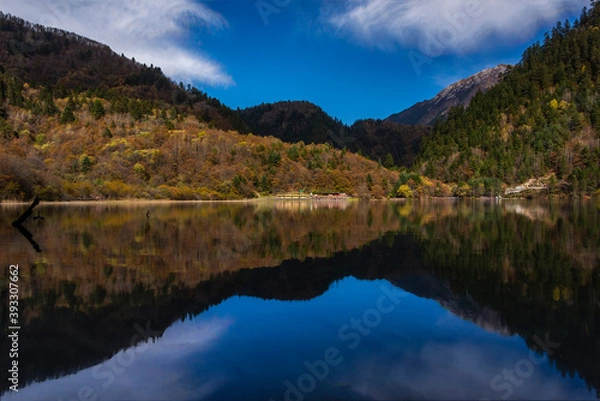 Fototapeta 中国四川阿坝九寨沟秋色