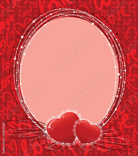 Obraz Cute Valentine's border (template for photo)