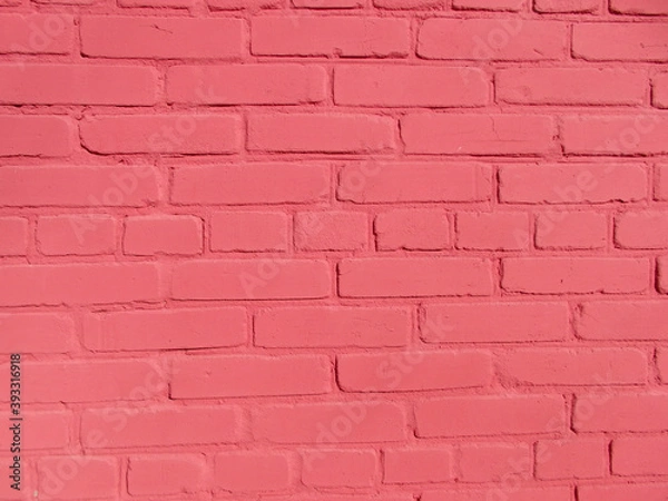 Fototapeta Pink brick wall as background, texture.