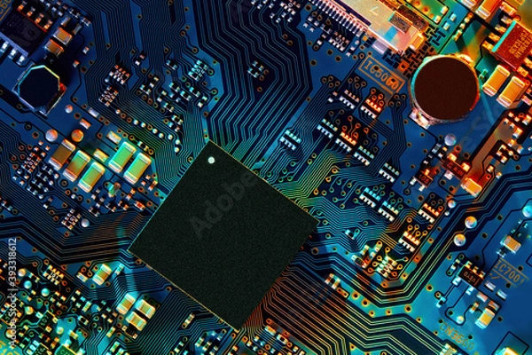 Obraz Electronic circuit board close up.