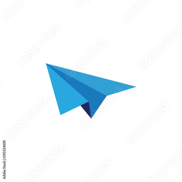 Fototapeta Paper plane logo vector illustration