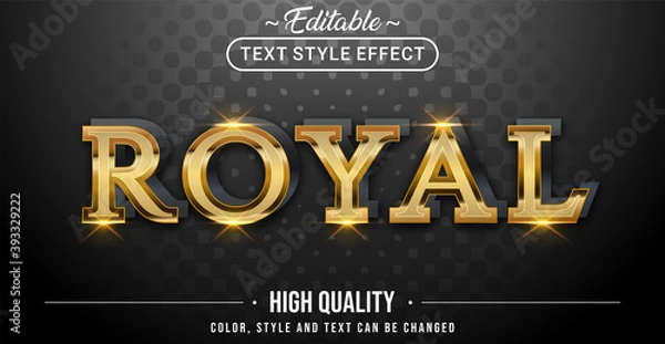 Obraz Editable text style effect - Luxury gold royal text style theme.