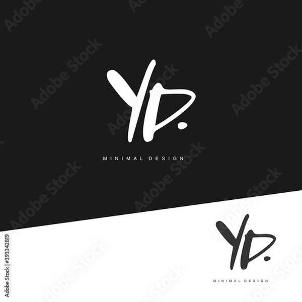 Fototapeta YD Initial handwriting or handwritten logo for identity. Logo with signature and hand drawn style.
