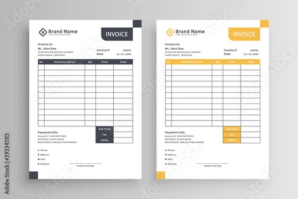 Obraz Invoice template vector design