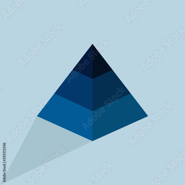 Fototapeta Pyramid Infographic, funnel pyramid business infographic with 4 charts. Template can be edited, recolored, editable. EPS Vector