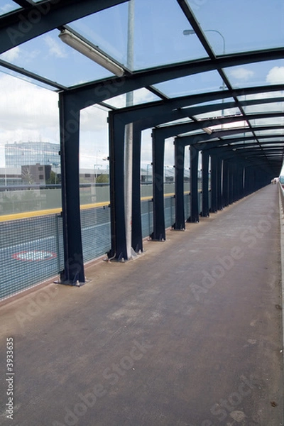 Fototapeta Pedestrian passage covered with plexiglass