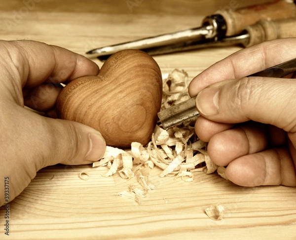 Obraz Herz schnitzen