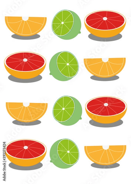 Obraz food, citrus and another fruits oranges anda slices