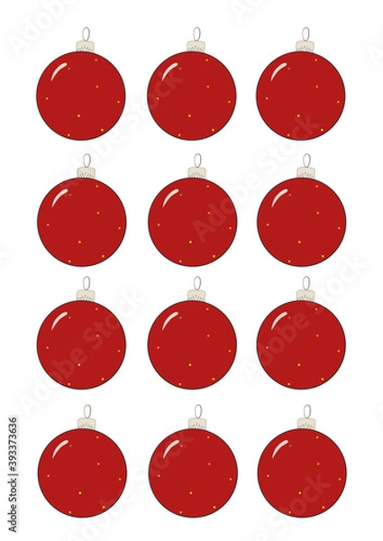 Obraz christmas, balls for a tree in red color