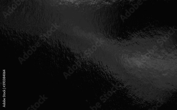 Fototapeta Black foil background with highlights and uneven texture