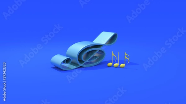 Obraz Musical notes and blue