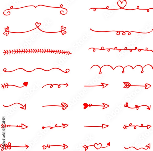 Obraz Collection arrows doodle style illustration