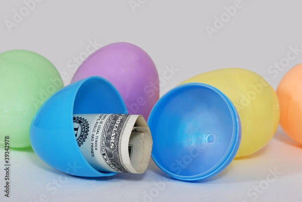 Obraz Easter Eggs with Cash Inside