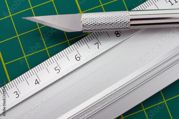 Obraz Precision Knife and Ruler