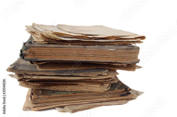 Obraz stack of old book isolated