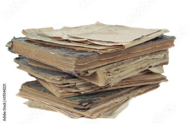 Obraz stack of old book isolated