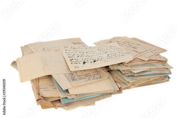Obraz stack of old document isolated