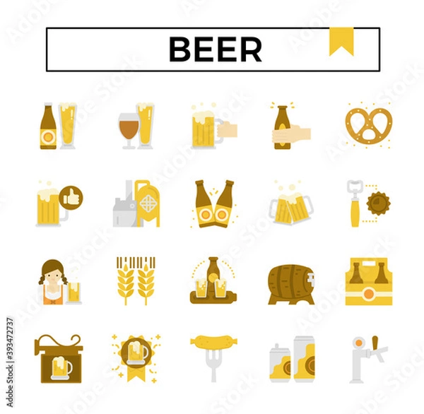 Fototapeta Beer icon set.