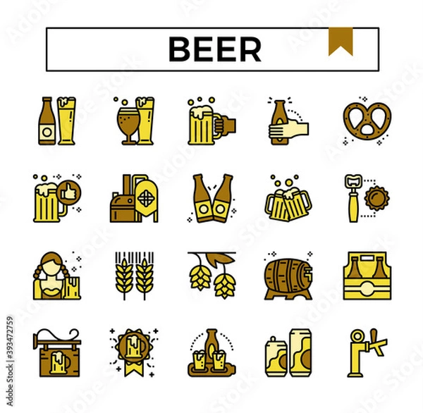 Obraz Beer icon set.