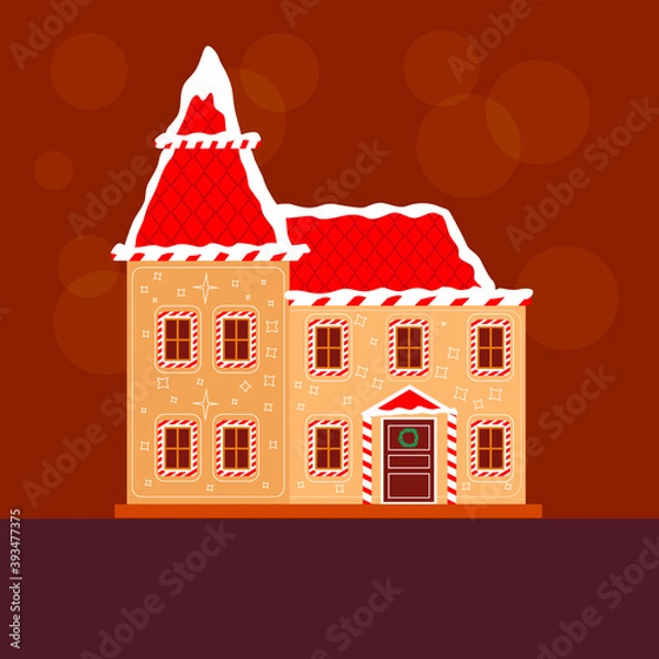 Obraz Gingerbread house on a light brown background