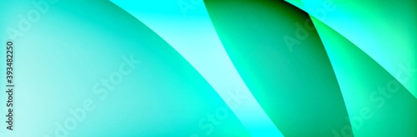 Obraz Fluid gradient neon color waves, vector abstract background
