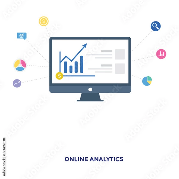 Obraz Flat Online Analytics