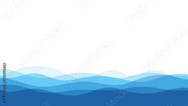Obraz Blue natural water ocean wave layer vector background.