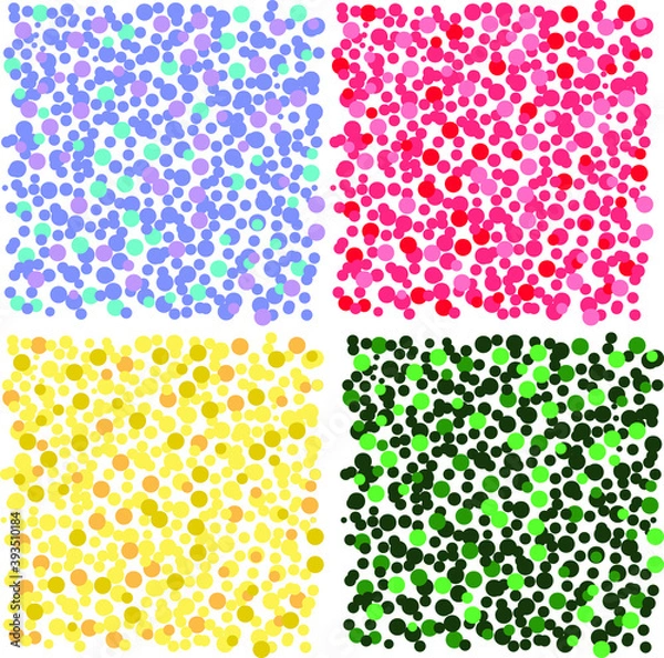 Obraz Set of spotted backgrounds colored on red, pink, blue, green, gold