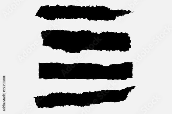 Obraz set of torn paper for brush, ripped paper texture element