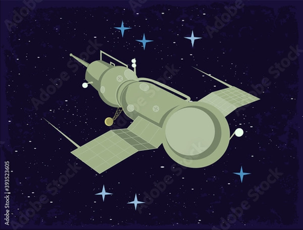 Obraz vector illustration, space retro postcard, vector