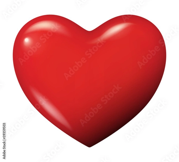 Obraz Idealne czerwone serce wektor na białym tle