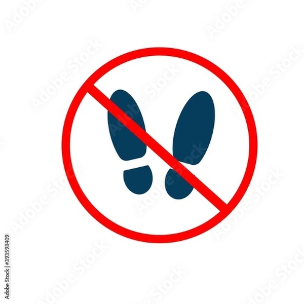 Obraz It is forbidden to stand in this place. You can't step in here. Sticker, icon
