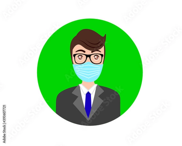 Obraz Illustration a man in a protective mask