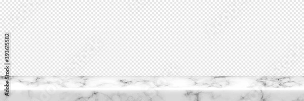 Fototapeta Marble platform product background isolated. Marble pedestal for product background showcase advertising. 3d vector illustration.