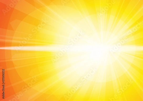 Fototapeta Vector : Abstract orange and yellow sunshine with len flare background
