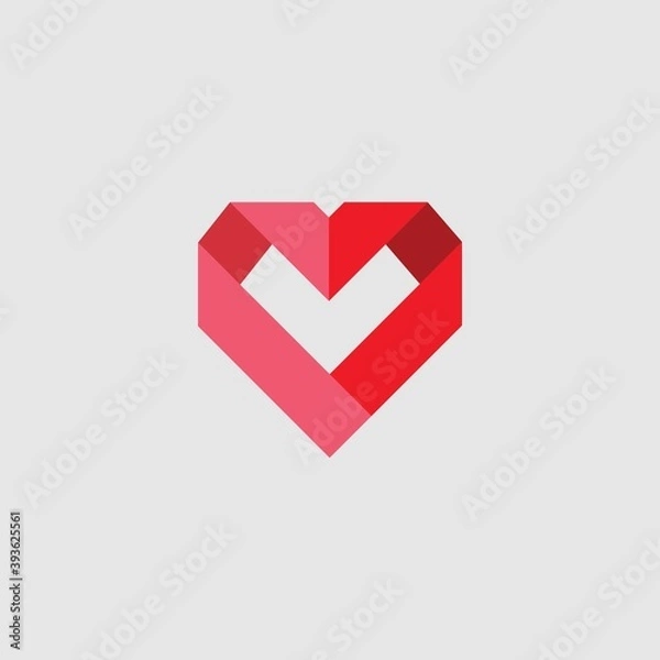 Obraz ORIGAMI HEART AND LETTER V VECTOR EDITABLE