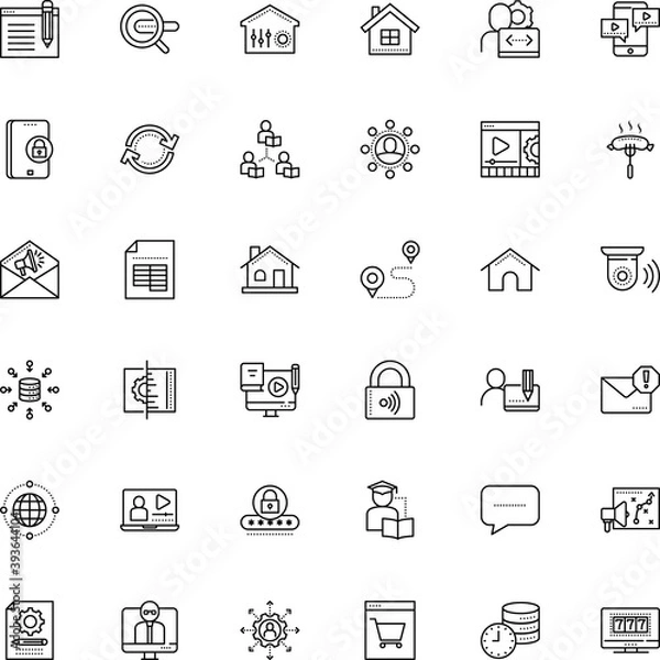 Obraz internet vector icon set such as: audio, synchronization, voice, junk, revenue, poker, trip, agreement, wide, book, thin, casino, cam, write, direction, connect, youtube, quarantine, sync, tracking