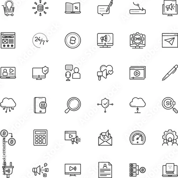 Obraz internet vector icon set such as: mask, keyboard, tv, wheel, feedback, group, technician, investigation, monochrome, advertisement, homepage, cracker, teamwork, developer, png, manager, shop