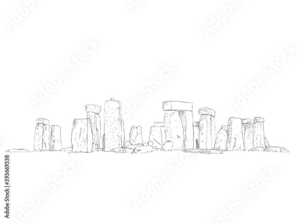 Obraz stonehenge line hand drawing