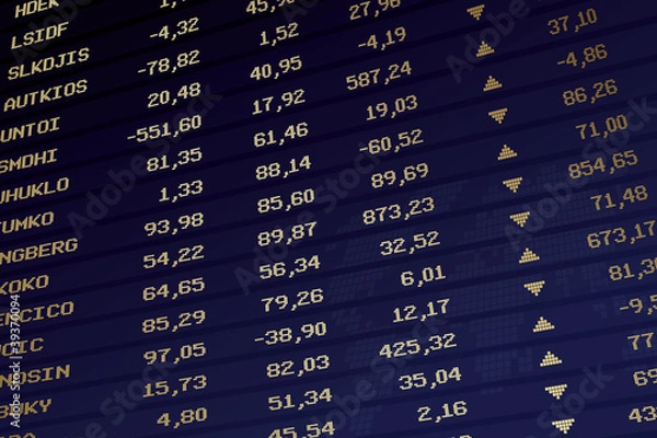 Obraz Stock market table