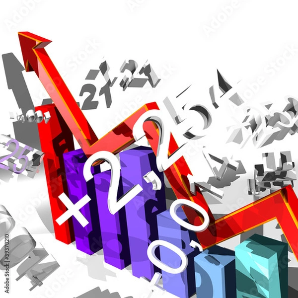 Obraz 3d text graph market