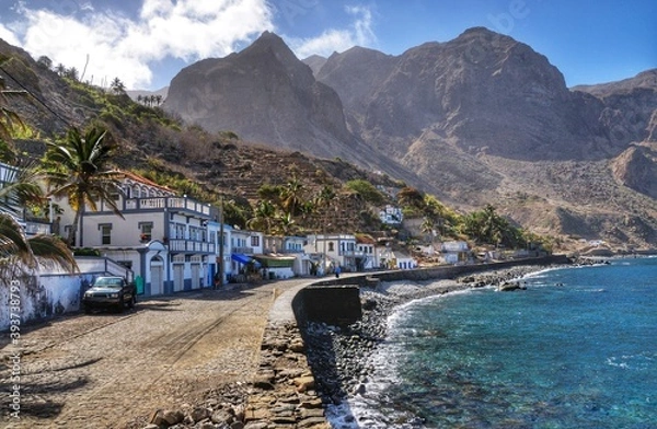 Fototapeta Welcome to Fijan D'Agua. A small fishing village found on the island of Brava