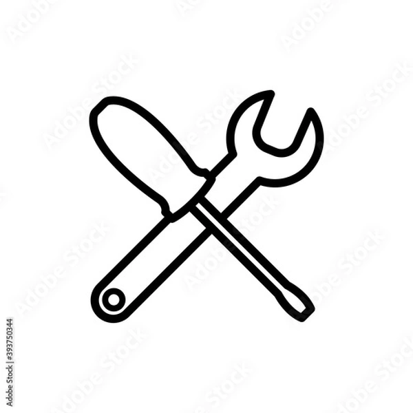 Obraz wrench and screwdriver icon design vector template