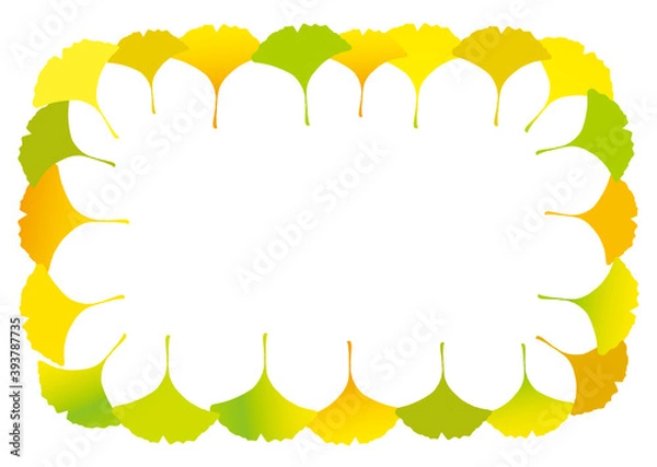 Obraz いちょうの葉のカラフルフレーム1