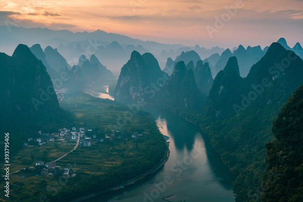 Obraz 中国广西桂林阳朔兴坪古镇